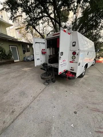 Magnet Plumbing service vehicle on-site for Grease Trap Cleaning in Ponte Vedra Beach